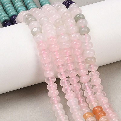 Natural Quartz & Dyed White Jade & Rose Quartz & Yellow Aventurine & Synthetic Turquois Beads Strands G-Z135-C07-1