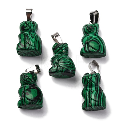 Synthetic Malachite Pendants G-B127-08P-03-1