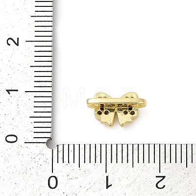 Brass Micro Pave Cubic Zirconia Slide Charms KK-G526-01G-1