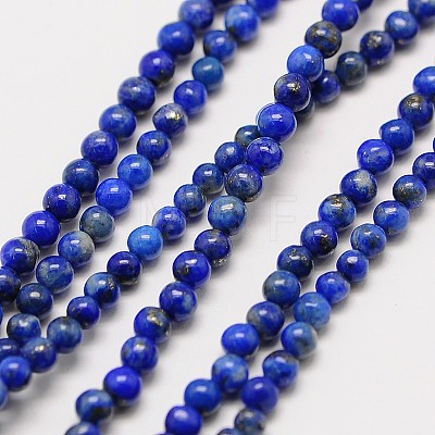 Natural Gemstone Lapis Lazuli Round Beads Strands G-A130-3mm-28-1