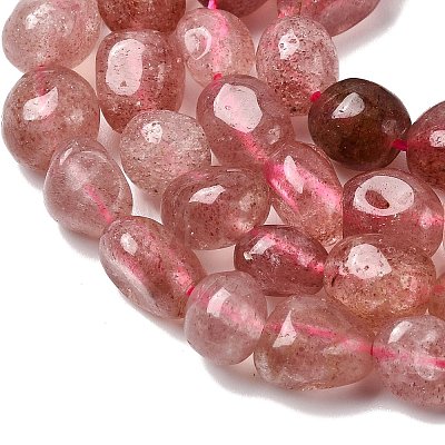 Natural Strawberry Quartz Beads Strands G-P601-A08-02-1