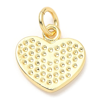 Rack Plating Brass Heart Charms KK-A185-24G-01-1