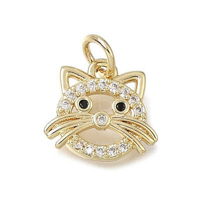 Brass Micro Pave Black Cubic Zirconia Charms CU-L001-18G-11-1