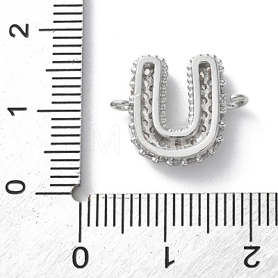 Brass Micro Pave Cubic Zirconia Letter Links KK-I717-04U-P-1