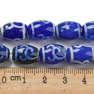 Blue Tibetan Style dZi Beads Strands TDZI-NH0001-C07-01-1