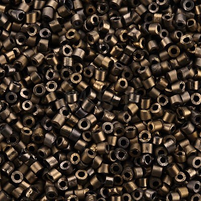 Frosted Plated Glass Cylinder Beads SEED-S047-F-002-1