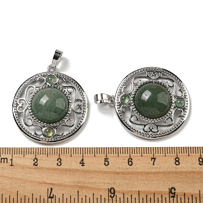 Natural Green Aventurine Pendants G-Q158-03E-1