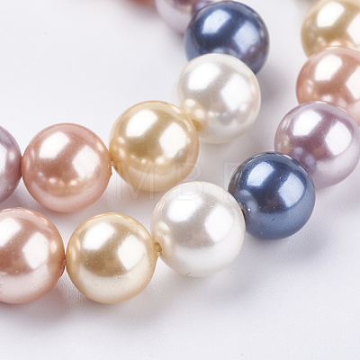 Electroplate Shell Pearl Beads Strands BSHE-E018-10mm-11-1