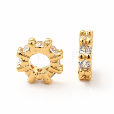 Brass Glass Spacer Beads KK-A178-06G-1