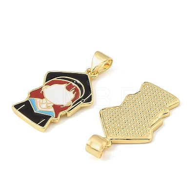 Graduation Season Brass Enamel Pendants KK-CBAF2EC-03G-F01-1