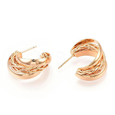 Brass Earring for Women EJEW-P268-03G-1