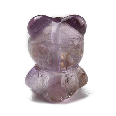 Natural Amethyst Bear Beads G-P495-01G-01-1