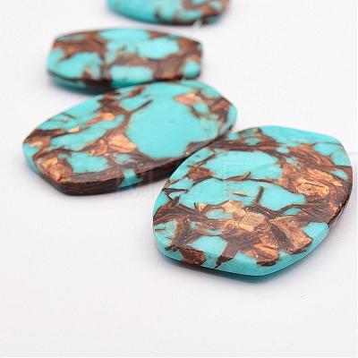 Assembled Bronzite and Synthetic Turquoise Graduated Beads Strands G-P297-T01-1