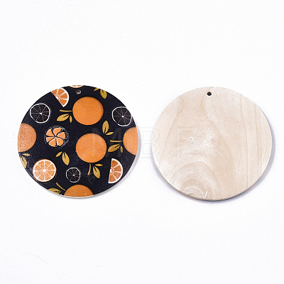Fruit Seris Printed Wood Pendants WOOD-S045-103B-02-1
