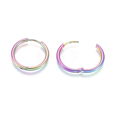 Ion Plating(IP) 304 Stainless Steel Huggie Hoop Earrings EJEW-F111A-20mm-Y-1