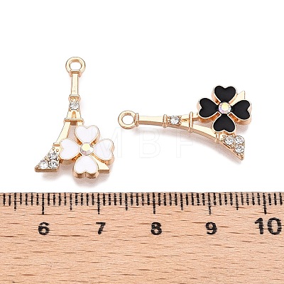 Rack Plating Alloy Rhinestone Pendants FIND-N005-25G-1