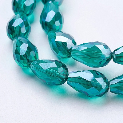 Electroplate Glass Beads Strands EGLA-R008-15x10mm-M-1