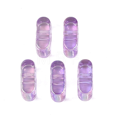 UV Plating Transparent Acrylic European Beads OACR-M027-02I-02-1