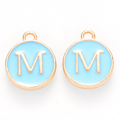 Golden Plated Alloy Enamel Charms X-ENAM-S118-04M-1