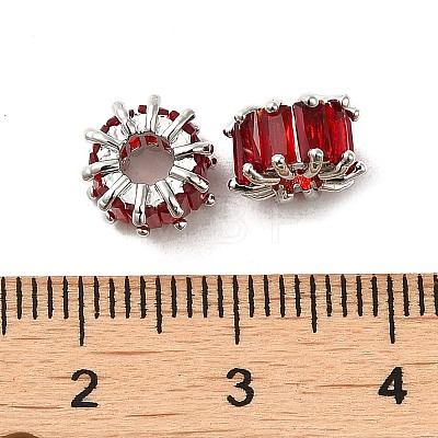 Rack Plating Platinum Brass Micro Pave Cubic Zirconia Beads KK-Q795-02B-P-1