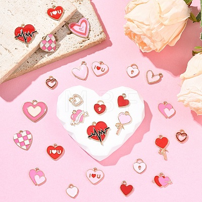40Pcs 20 Styles Alloy Enamel Charms ENAM-YW0006-86-1