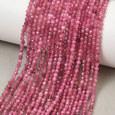Natural Pink Tourmaline Beads Strands GG-CBA1497-A03-2mm-1