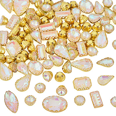 100Pcs Glass Sew on Rhinestones GLAA-TA0004-46-1
