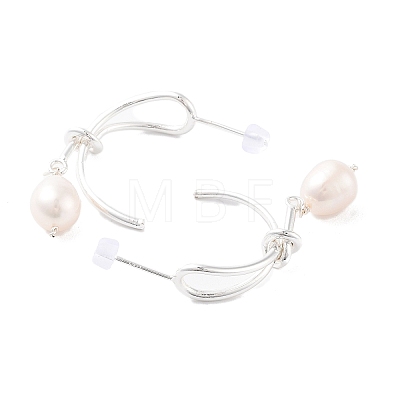 Natural Pearl Ear Studs EJEW-P256-30P-1