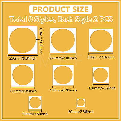 16Pcs 8 Sizes PP Plastic Hollow Out Drawing Painting Stencils Templates DIY-WH0699-92A-1