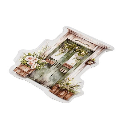 30Pcs Flower Courtyard Waterproof PET Self-Adhesive Decorative Stickers DIY-M053-01A-1