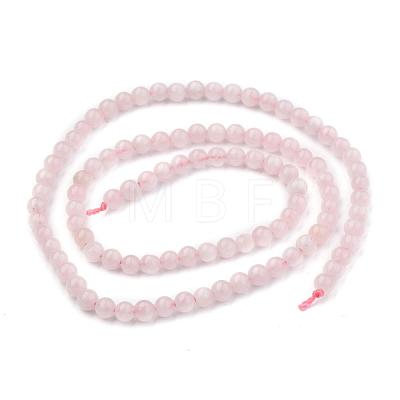 Natural Rose Quartz Round Bead Strands G-P072-05-4mm-1