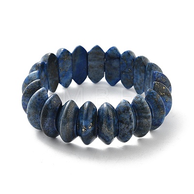 Bicone Natural Lapis Lazuli Beads Stretch Bracelets for Women Men BJEW-C097-05G-1