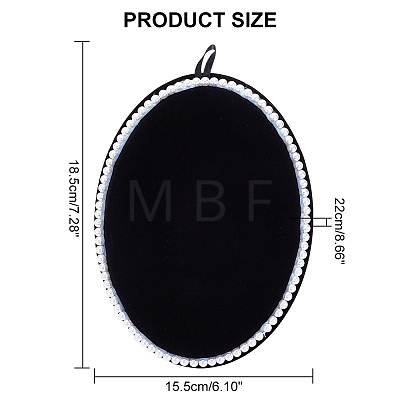 Oval Velvet Cover MDF Jewelry Display Stands ODIS-WH0025-104-1