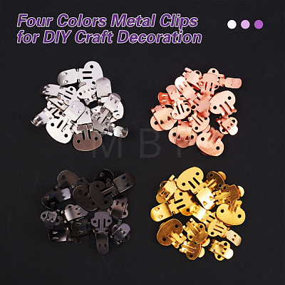 60 Pieces Iron Flat Blank Shoes Clips JX109A-1