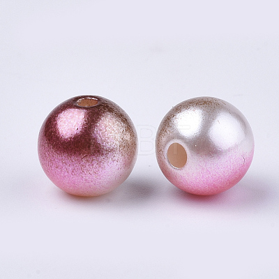 Rainbow ABS Plastic Imitation Pearl Beads OACR-Q174-8mm-10-1