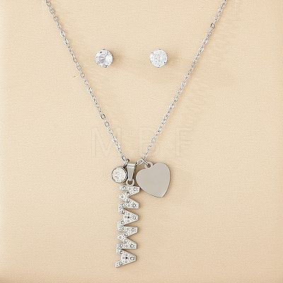 Mother's Day 304 Stainless Steel Jewerly Sets WG62052-02-1