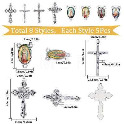 SUNNYCLUE DIY Rosary Bead Style Jewelry Making Findings Kit DIY-SC0024-09-1