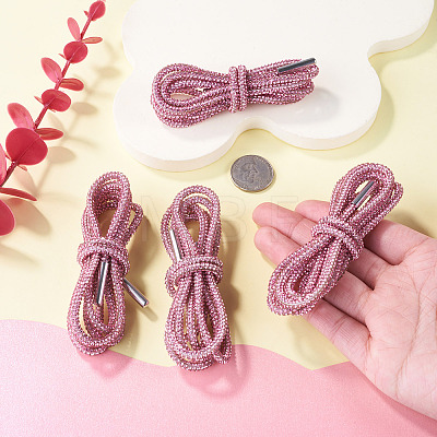 4Pcs Rhinestone Round Cord Shoelace FIND-TA0010-44P-03-1