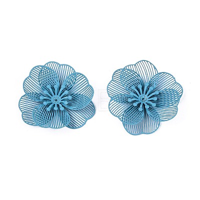 Spray Painted Iron Bead Caps IFIN-N013-05B-1