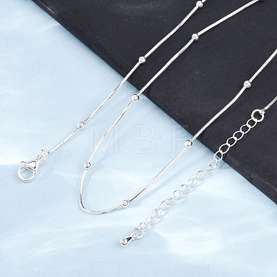 2.5MM Brass Ball Snake Chain Necklaces for Women Men KK-P302-03S-1