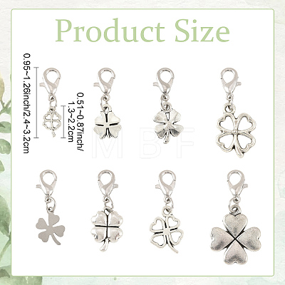 8Pcs Alloy Pendant Decorations HJEW-YW00494-1