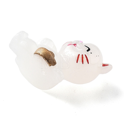 Luminous Resin Lucky Cat Display Decorations DJEW-P020-01B-1