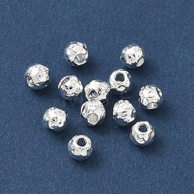 304 Stainless Steel Hammered Round Spacer Beads SA-CBA37BC-01E-S-1