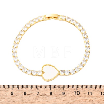 Brass Micro Pave Cubic Zirconia Link Chain Bracelets for Women BJEW-K273-01G-06-1