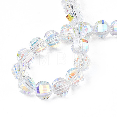 Electroplate Transparent Glass Beads Strands EGLA-N002-30-C01-1
