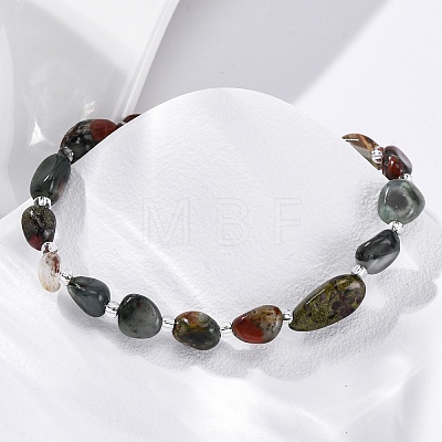 Natural Bloodstone Beaded Bracelets for Women G-P563-07P-16-1