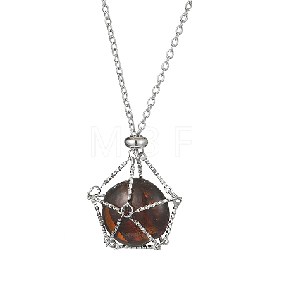 Stainless Steel Macrame Pouch Empty Stone Holder for Pendant Necklaces Making NJEW-TA00121-02-1
