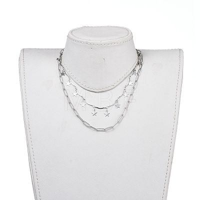 304 Stainless Steel Chain Tiered Necklaces NJEW-JN02828-1