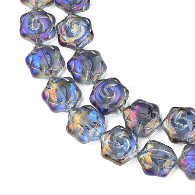 Electroplate Glass Beads Strands EGLA-N008-018-A01-1
