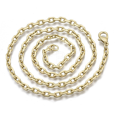 Brass Cable Chains Necklace Making MAK-N034-004B-MG-1